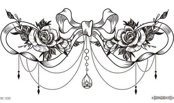Large Back & Chest colorful Traditional Tattoo Stickers (BC-209) — Press-On Nails by Daisy Labs