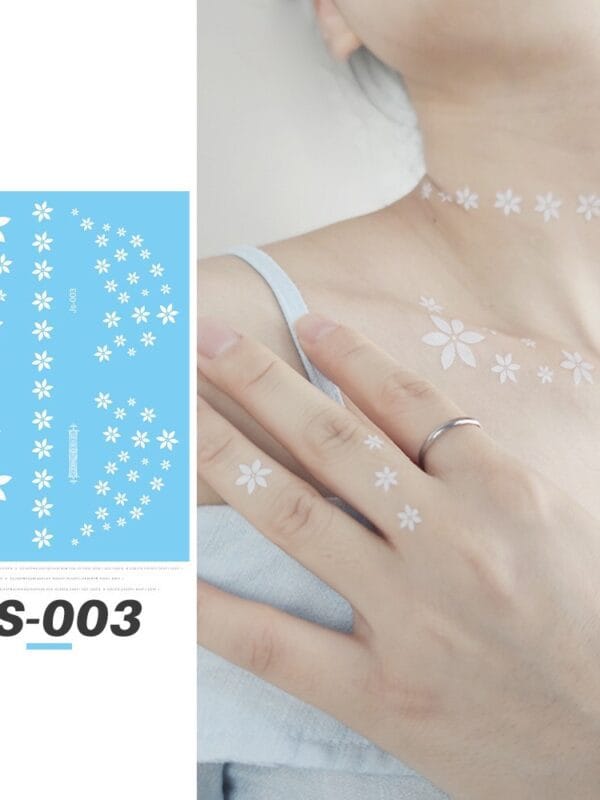 White Traditional Tattoo Stickers (JS-003) — Press-On Nails by Daisy Labs