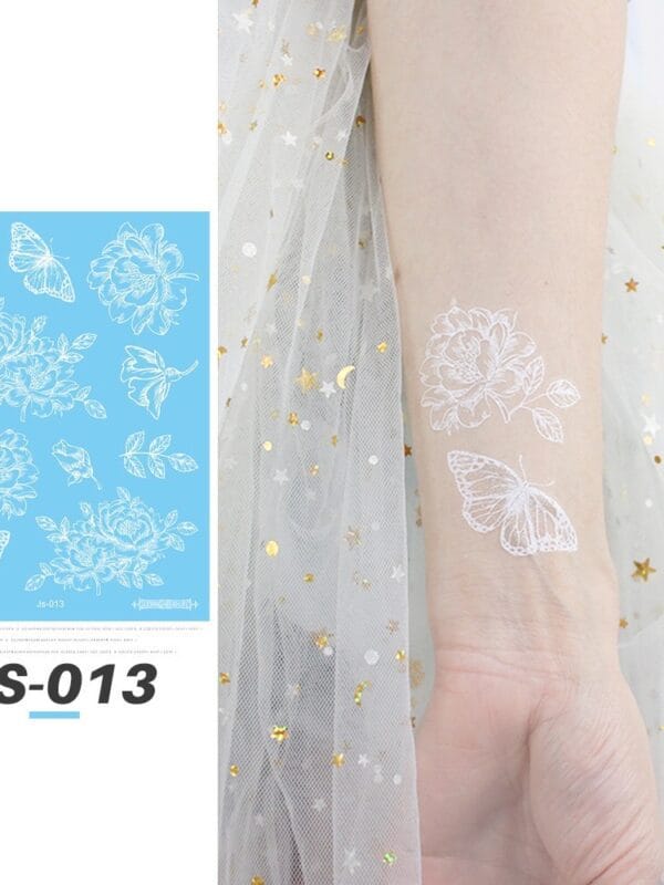 White Traditional Tattoo Stickers (JS-003) — Press-On Nails by Daisy Labs